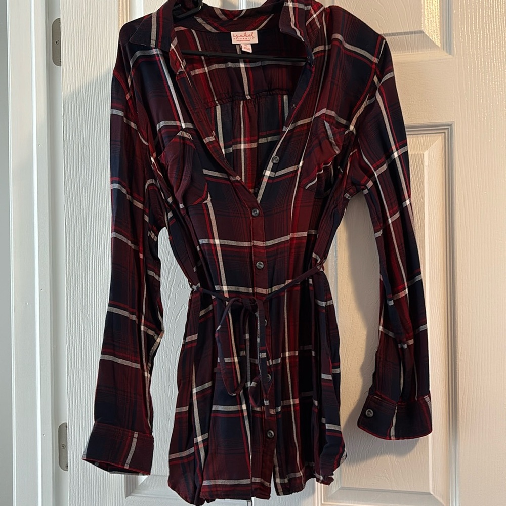 Plaid Maternity Button Down Top